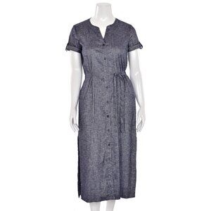 Theory Rolled Sleeve Shirt Dress in Tierra Wash sz 10